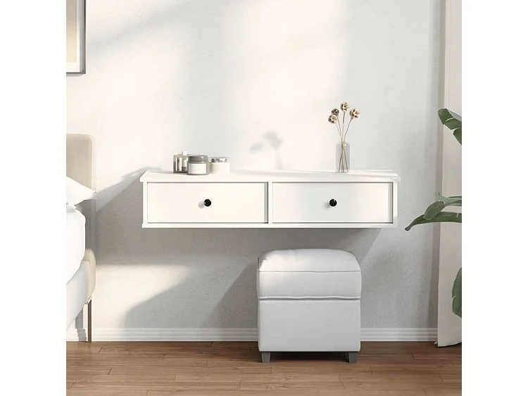 Étagère murale et tiroirs blanc 100x37,5x19 bois d'ingénierie