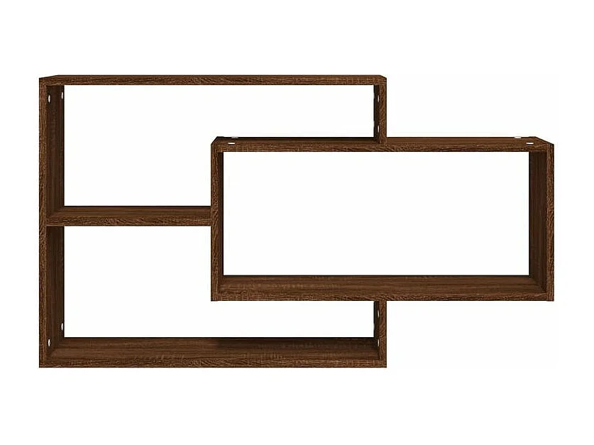 Étagère murale avec 3 espaces ouverts Kazko 104cm – Pratique et élégante-Couleur Noyer