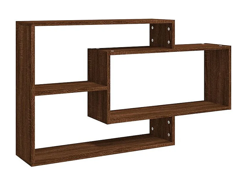 Étagère murale avec 3 espaces ouverts Kazko 104cm – Pratique et élégante-Couleur Noyer