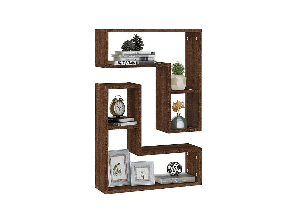 Étagères murales 2 pcs Chêne marron 50x15x50 Bois ingénierie