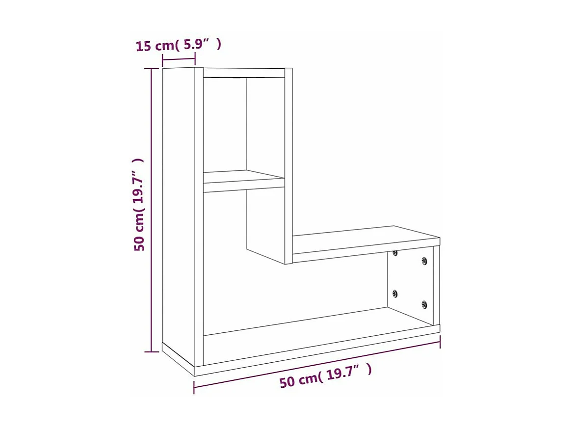 Étagères murales 2 pcs Chêne marron 50x15x50 Bois ingénierie