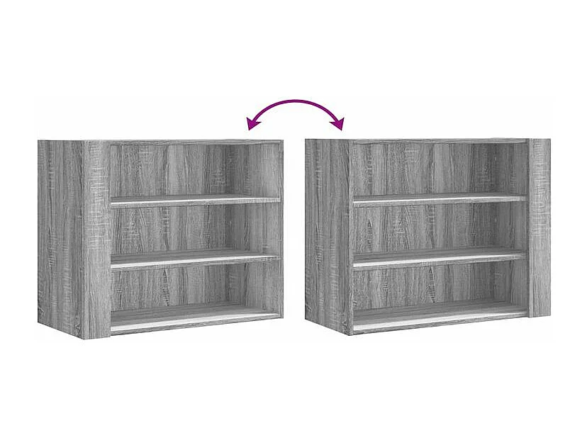 Armoire murale sonoma gris 75x35x60 bois d'ingénierie