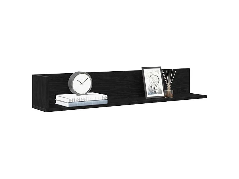 Étagères murales 2 pcs noir 100x16,5x16,5 bois d'ingénierie