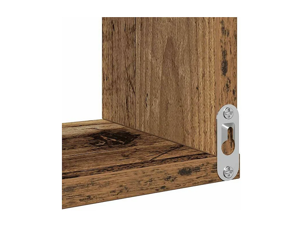Étagère d'angle murale vieux bois 40x40x49,5 bois ingénierie