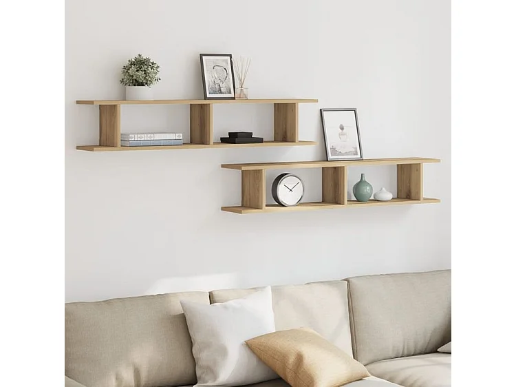 Étagères murales 2 pcs chêne artisanal 105x18x20