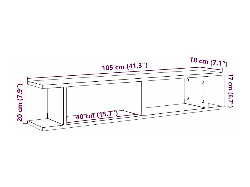 Étagères murales 2 pcs chêne artisanal 105x18x20