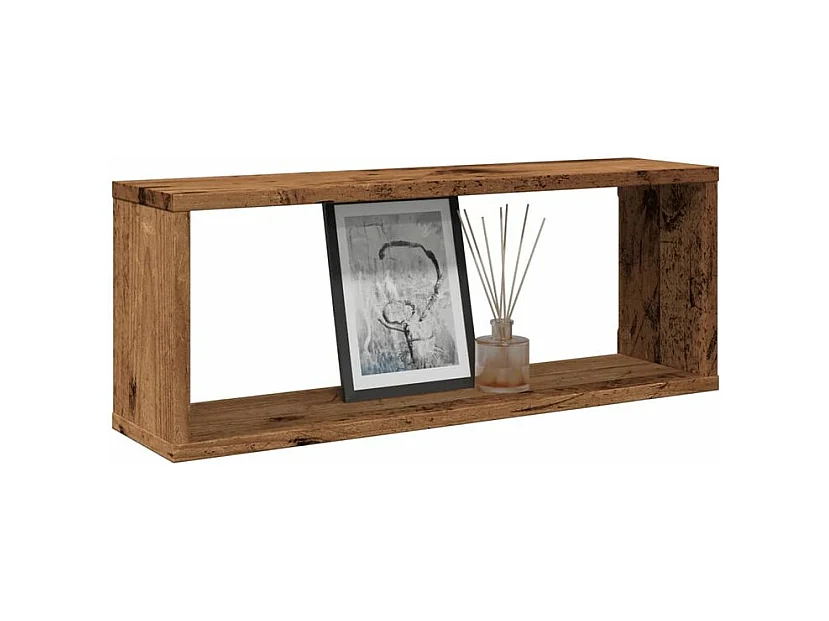 Étagères murales cube 6 pcs vieux bois 60x15x23