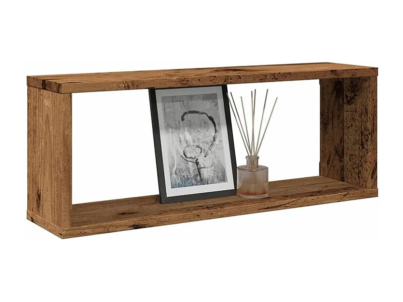 Étagères murales cube 6 pcs vieux bois 60x15x23