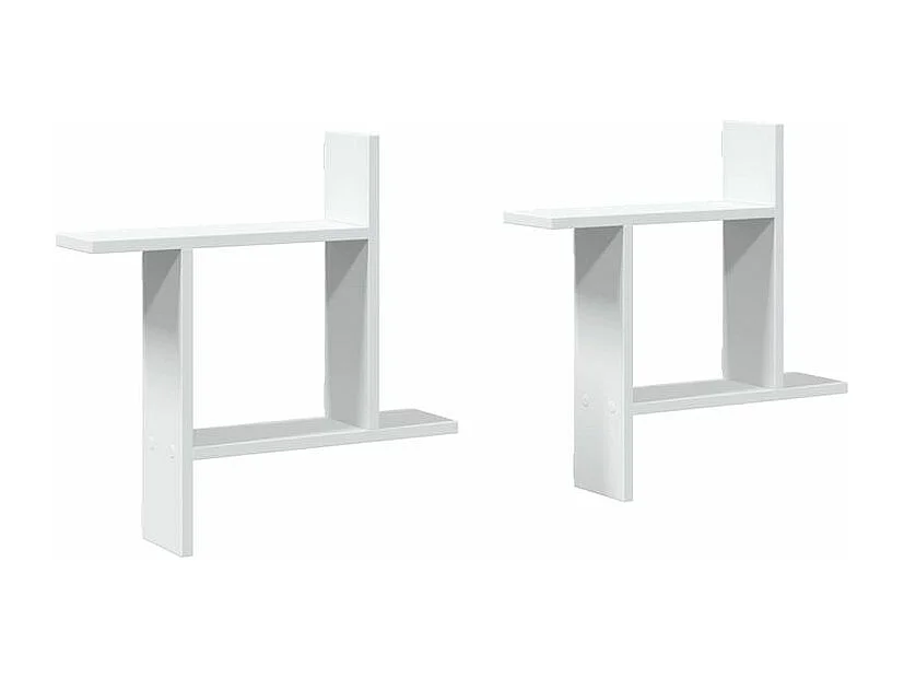 Étagères murales 2 pcs blanc 50x12x50 bois d'ingénierie