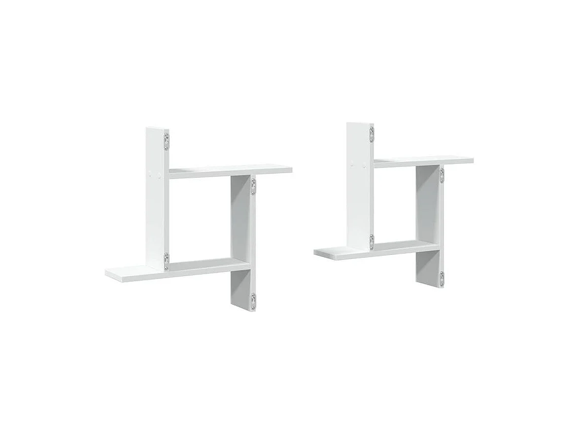 Étagères murales 2 pcs blanc 50x12x50 bois d'ingénierie