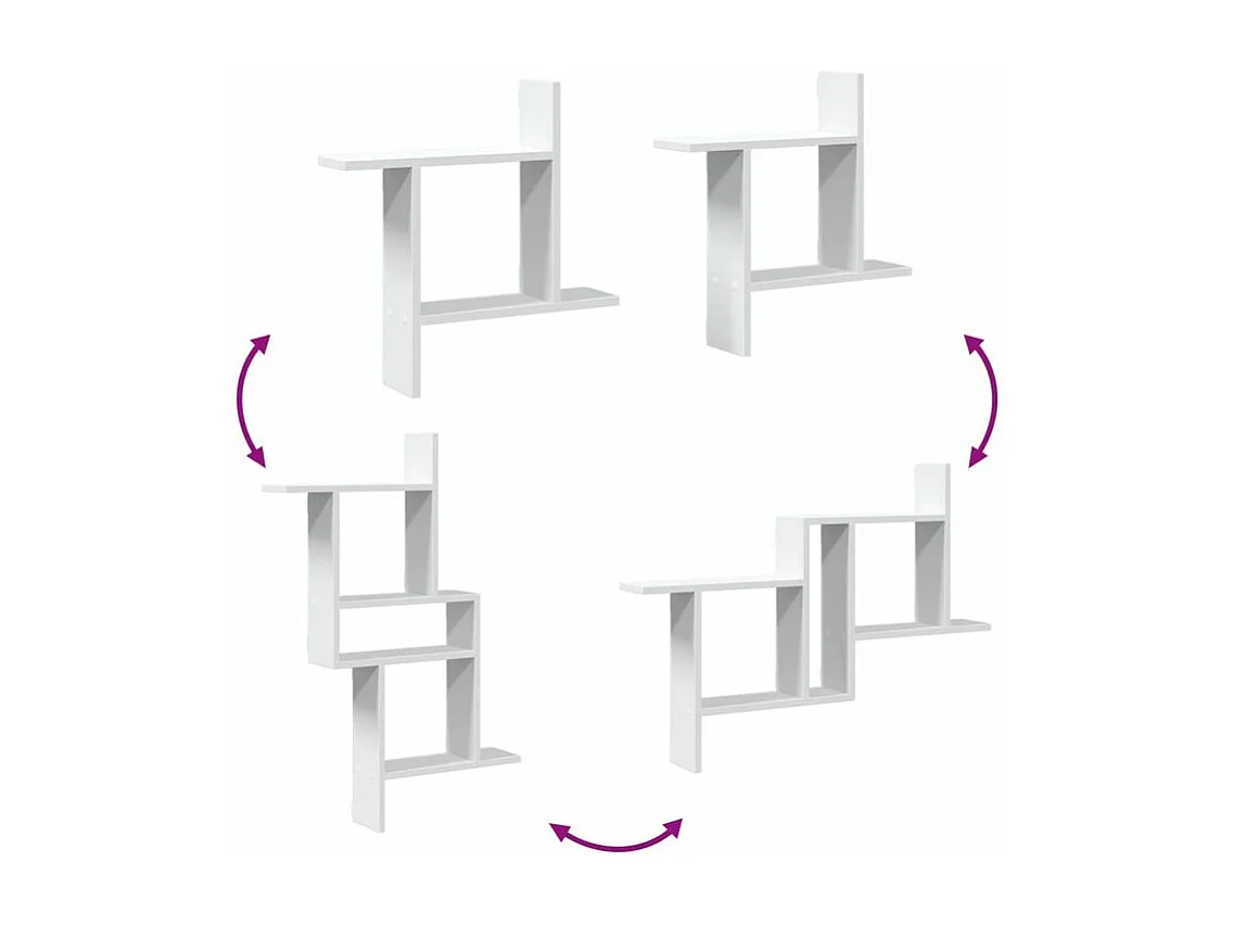 Étagères murales 2 pcs blanc 50x12x50 bois d'ingénierie