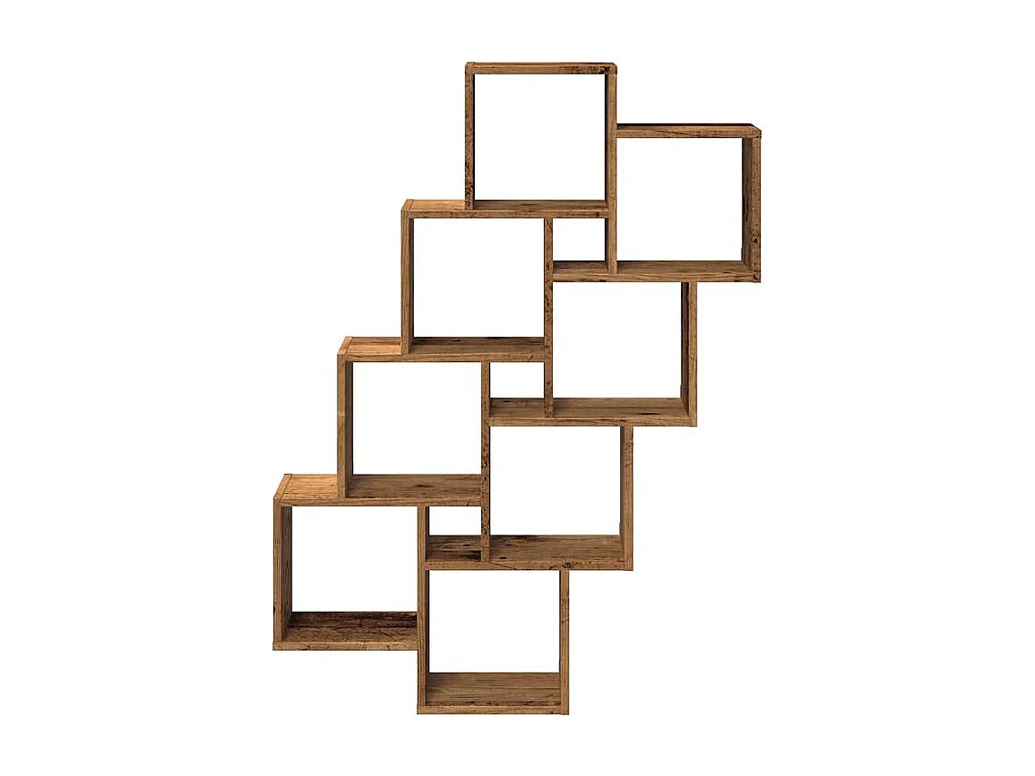 Étagère murale en forme de cube vieux bois 90x15x119,5