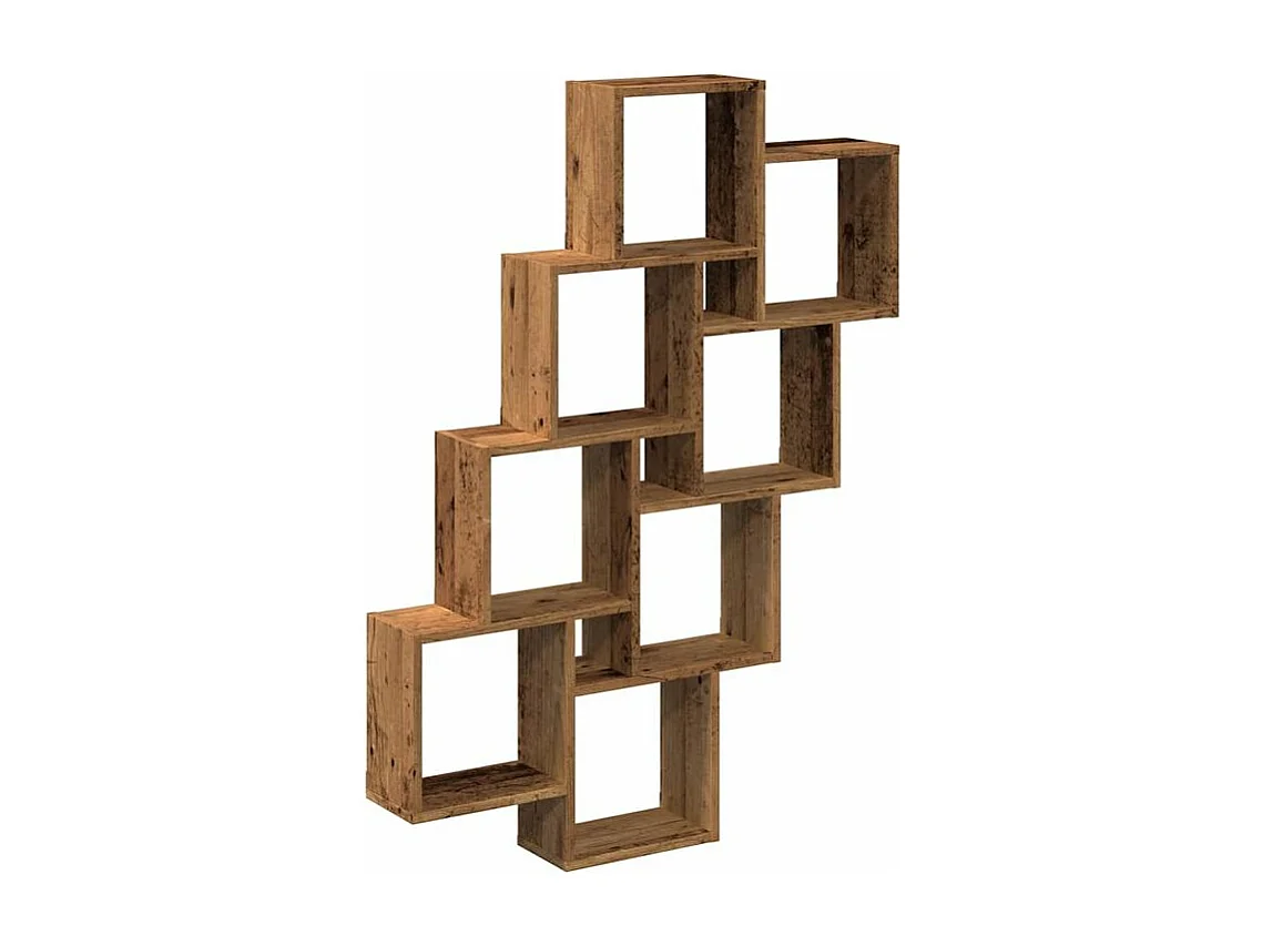 Étagère murale en forme de cube vieux bois 90x15x119,5