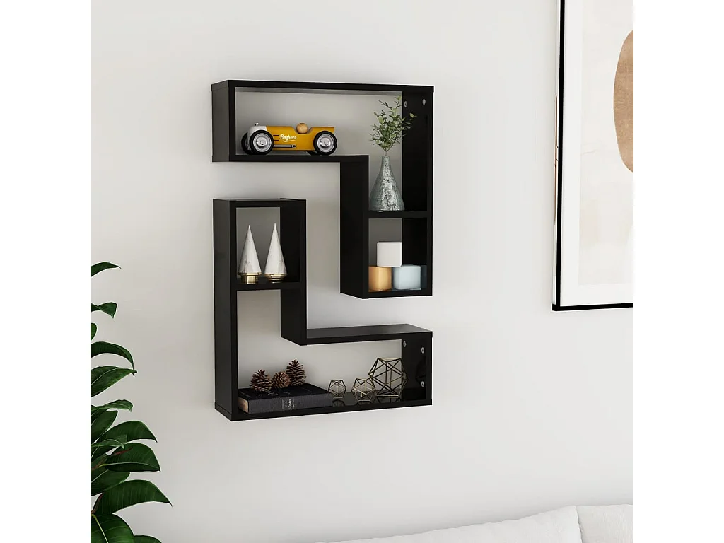 Étagères murales 2 pcs Noir 50x15x50