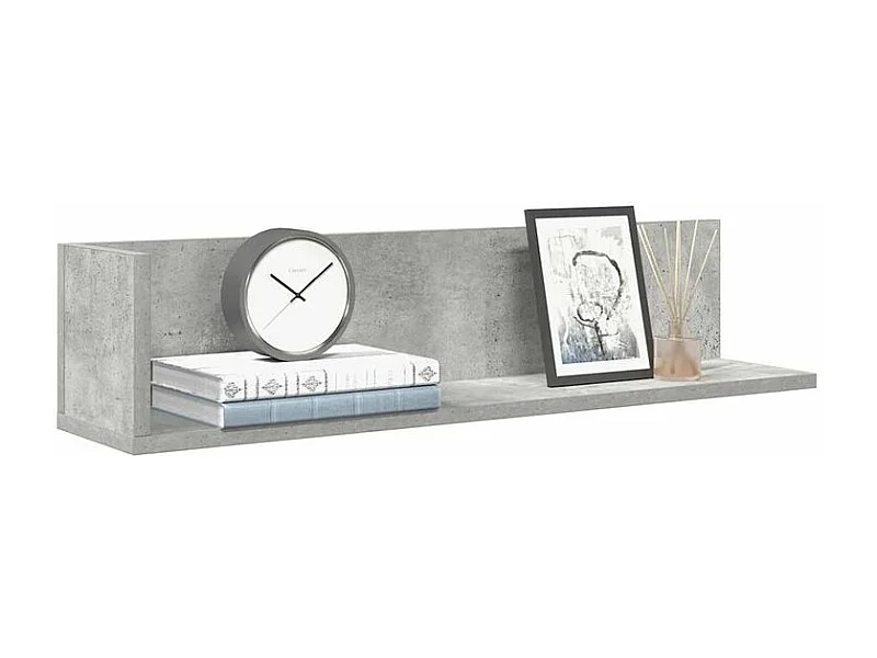 Étagères murales 2pcs gris béton 75x16,5x16,5 bois ingénierie