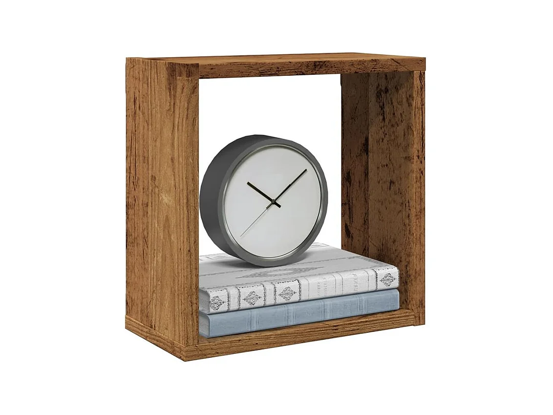 Étagères cube murales 2 pcs vieux bois 30x15x30