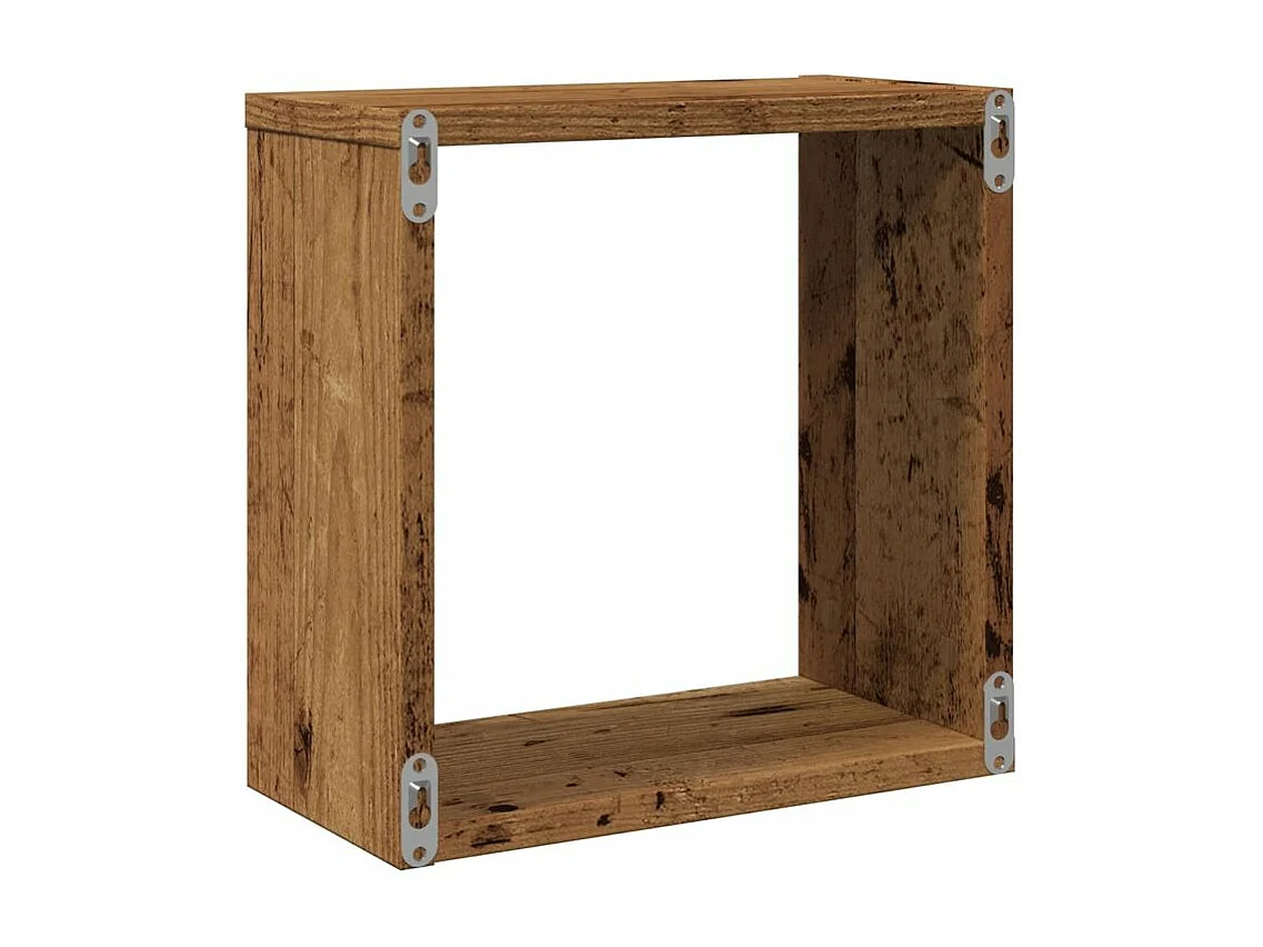 Étagères cube murales 2 pcs vieux bois 30x15x30