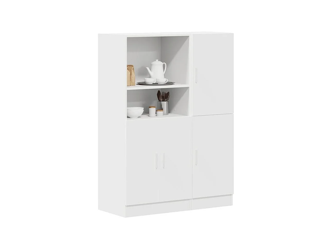 Ensemble d'armoires de cuisine 2 pcs blanc bois d'ingénierie