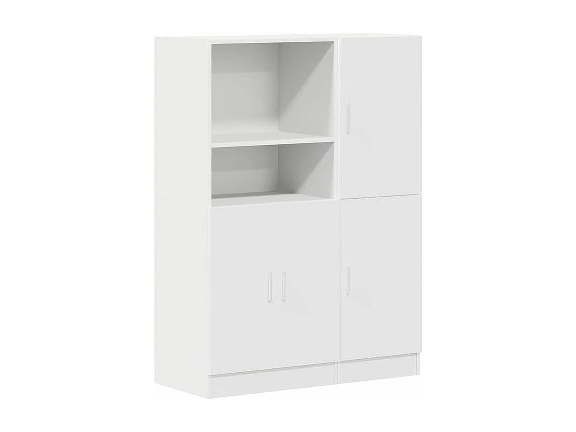Ensemble d'armoires de cuisine 2 pcs blanc bois d'ingénierie