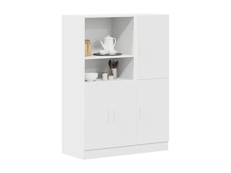 Ensemble d'armoires de cuisine 2 pcs blanc bois d'ingénierie
