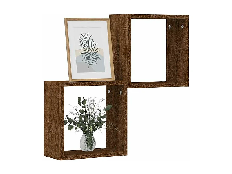 Étagères murales sous forme cube 2 pcs chêne marron 30x15x30