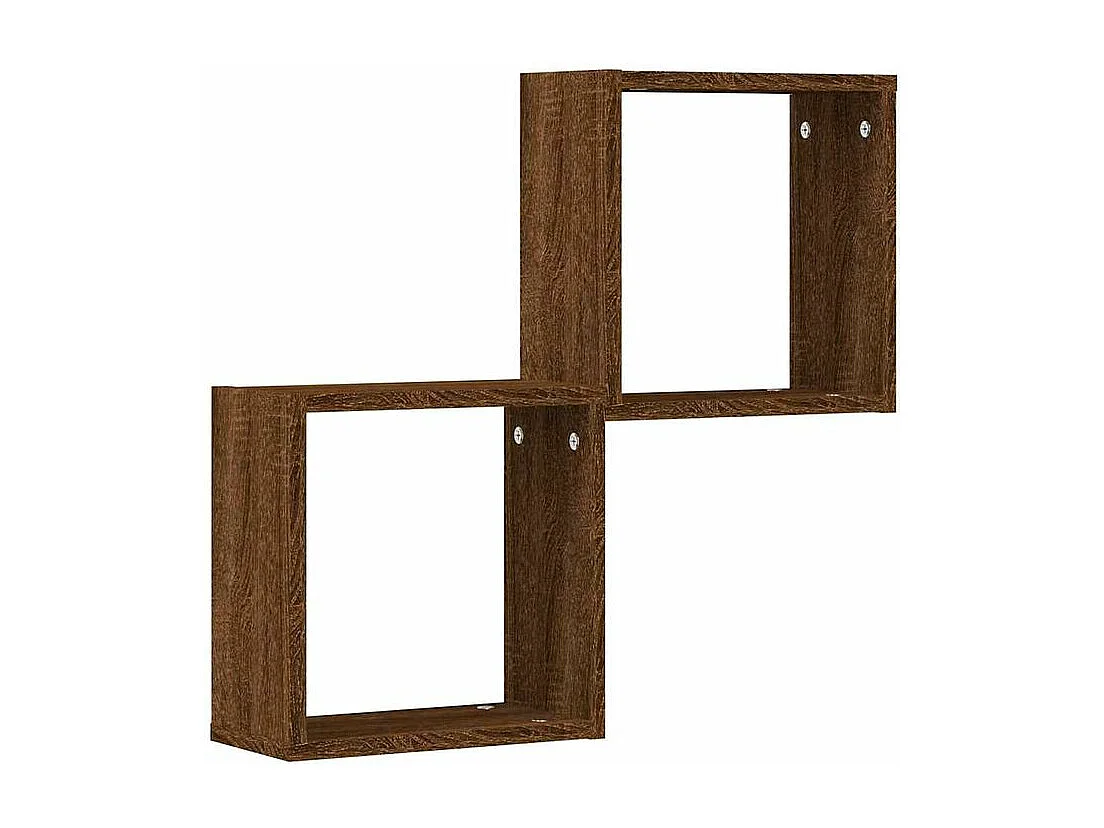 Étagères murales sous forme cube 2 pcs chêne marron 30x15x30