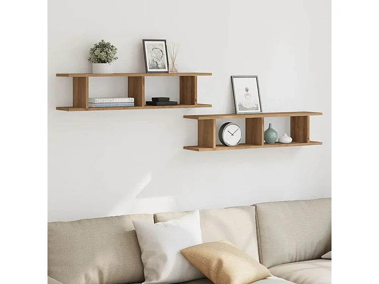 Étagères murales 2 pcs chêne artisanal 90x18x20