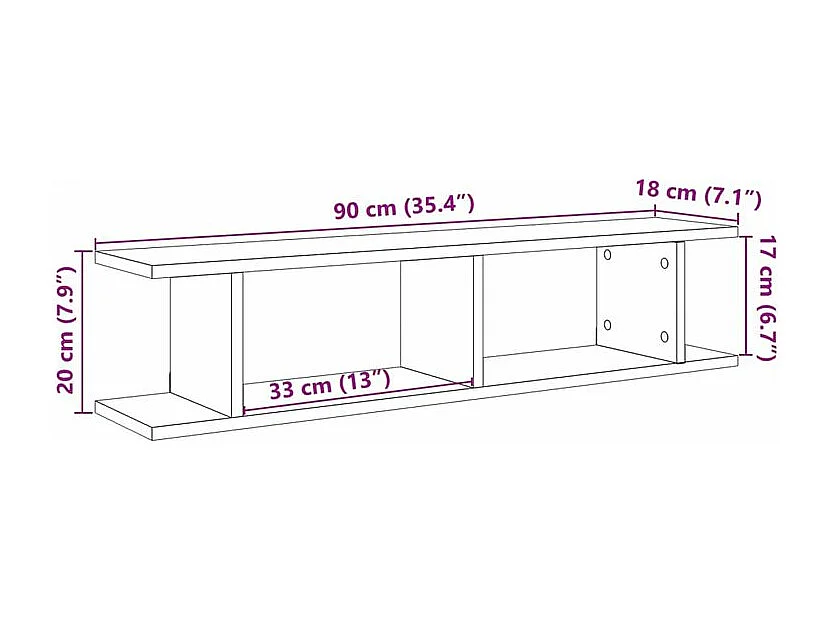 Étagères murales 2 pcs chêne artisanal 90x18x20