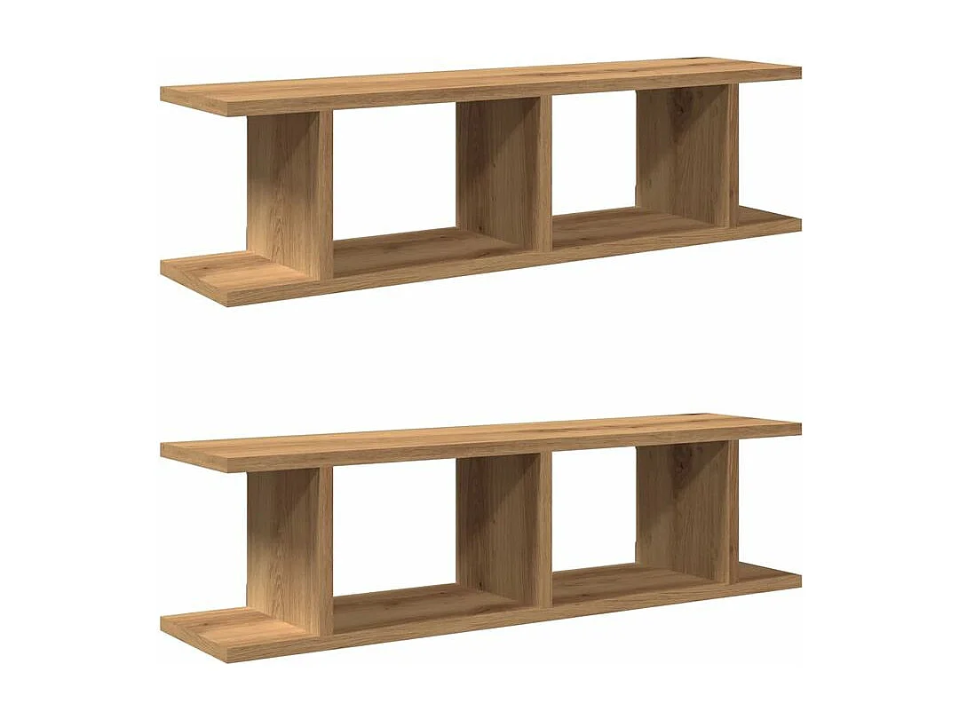 Étagères murales 2 pcs chêne artisanal 90x18x20