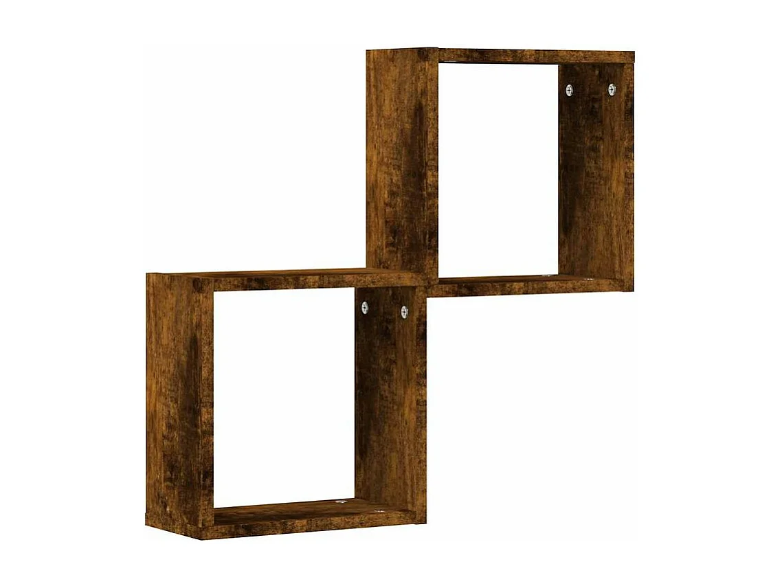 Étagères murales sous forme de cube 2 pcs chêne fumé 30x15x30