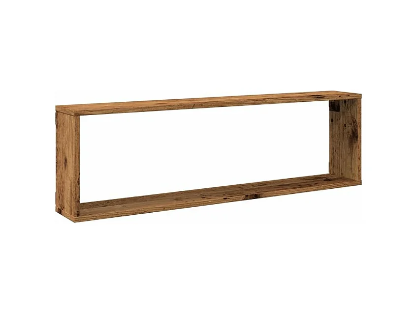 Étagères cube murales 4 pcs vieux bois 100x15x30