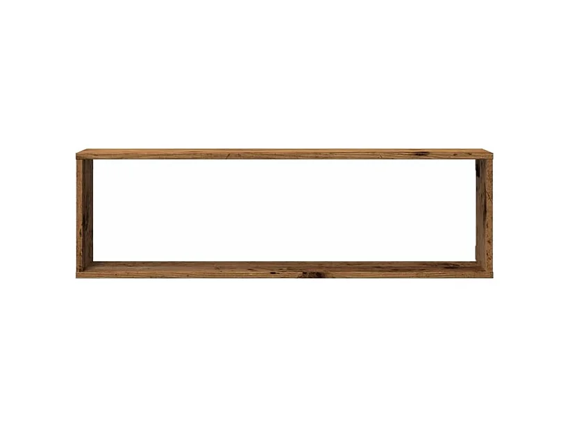 Étagères cube murales 4 pcs vieux bois 100x15x30
