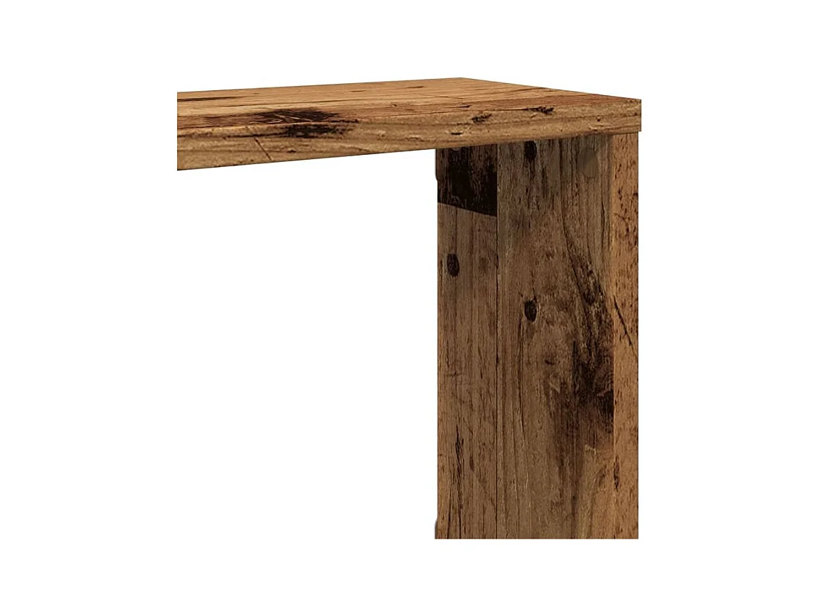 Étagères cube murales 4 pcs vieux bois 100x15x30