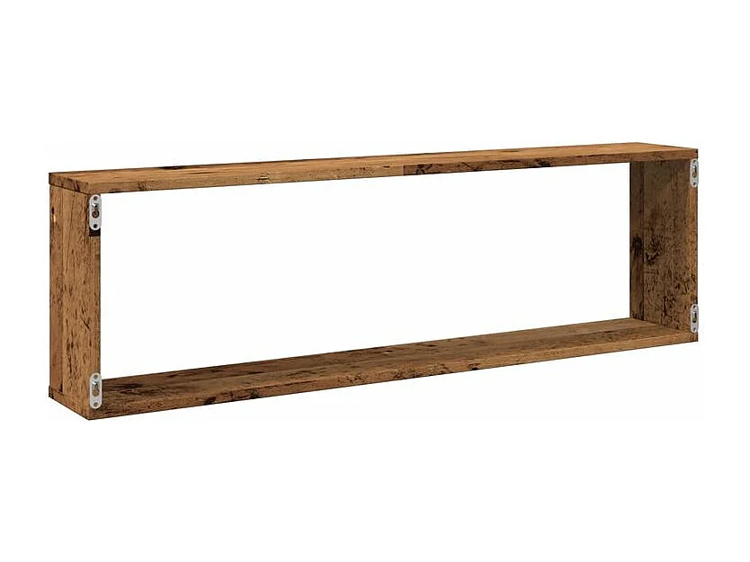 Étagères cube murales 4 pcs vieux bois 100x15x30