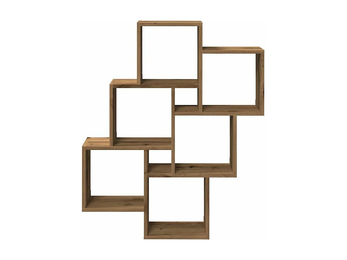 Étagère murale sous forme de cube chêne artisanal 78x15x93