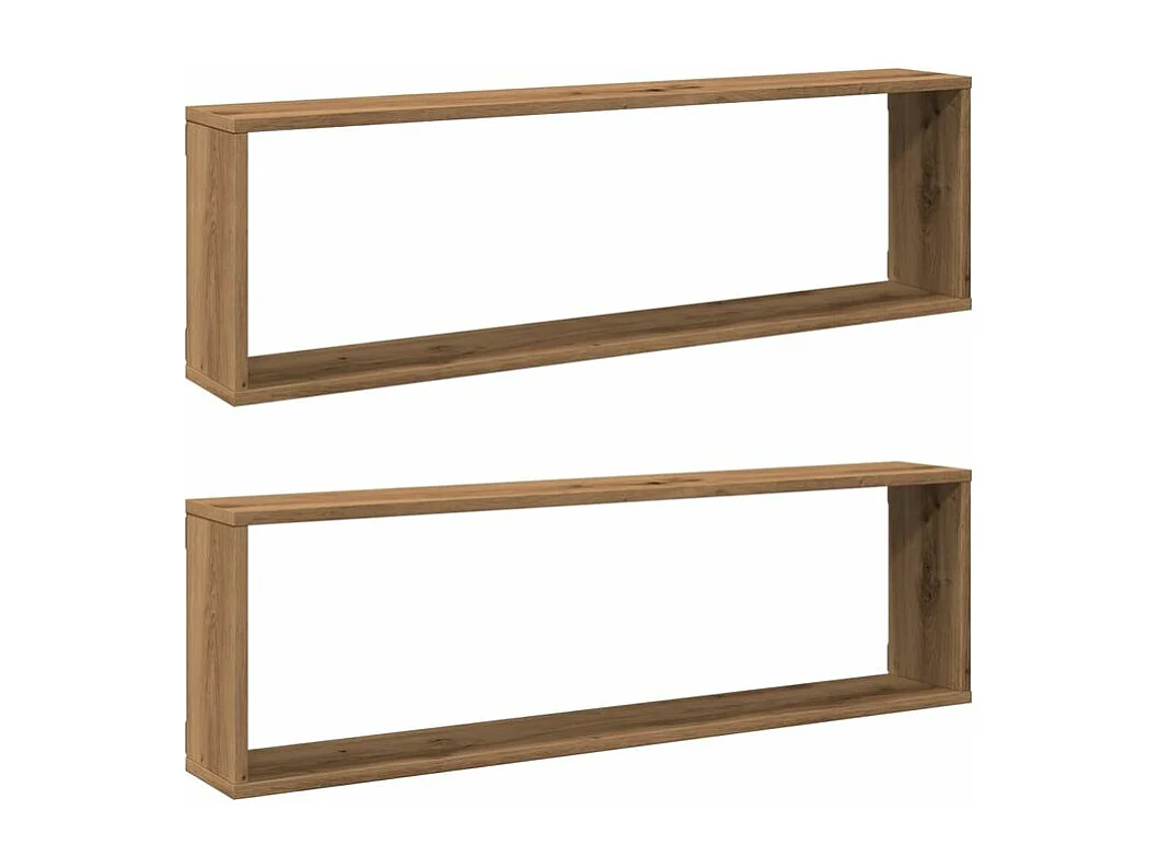 Étagères cube murales 2 pcs chêne artisanal bois ingénierie
