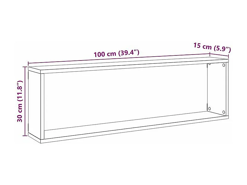 Étagères cube murales 2 pcs chêne artisanal bois ingénierie