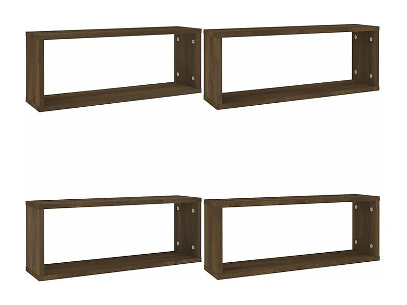 Étagères murales cube 4 pcs Chêne marron Bois d’ingénierie