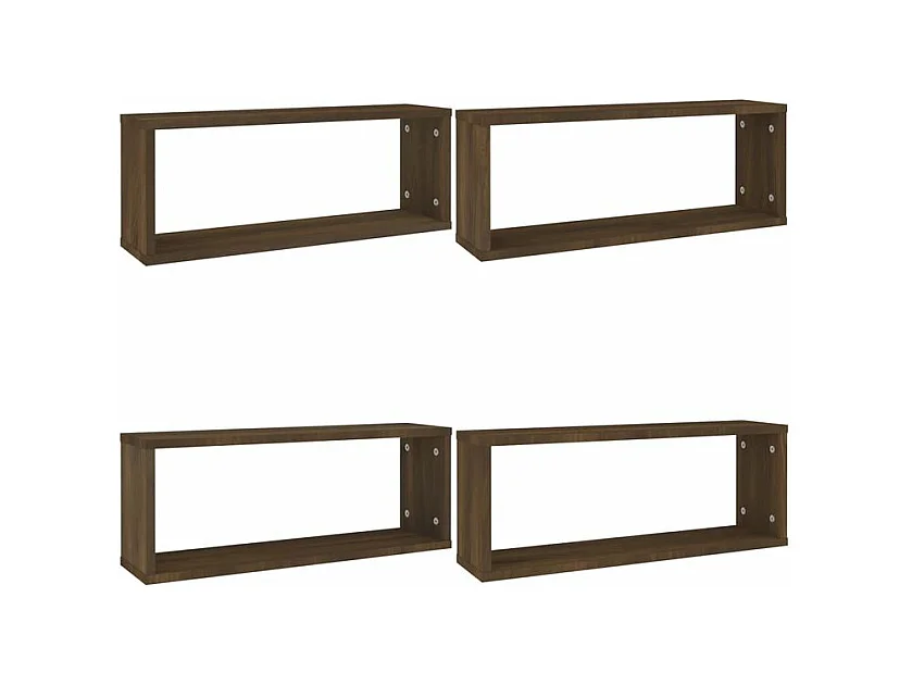 Étagères murales cube 4 pcs Chêne marron Bois d’ingénierie