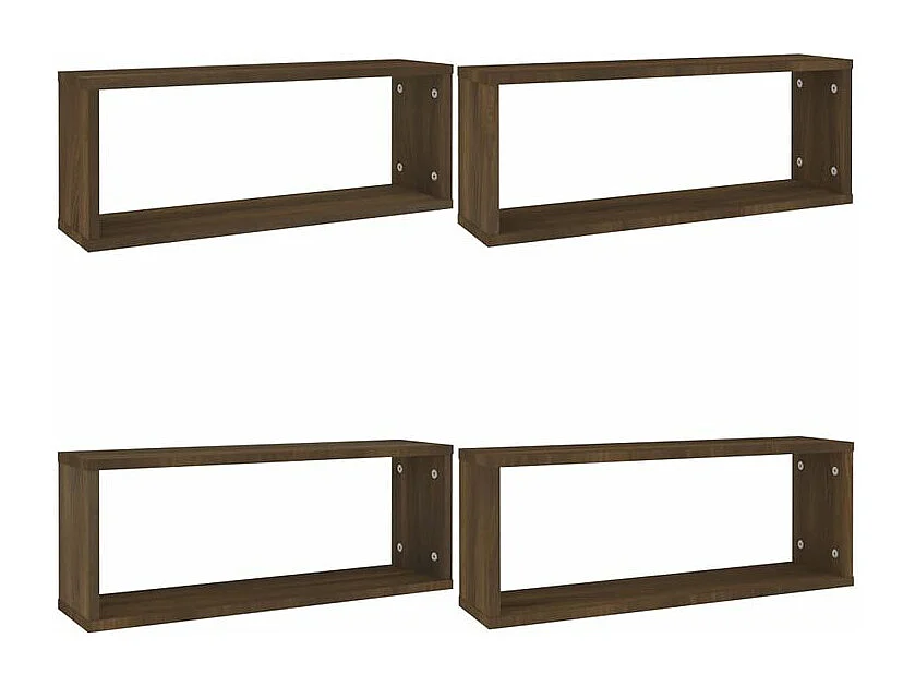 Wandschappen kubus 4 st 60x15x23 cm bewerkt hout bruineiken
