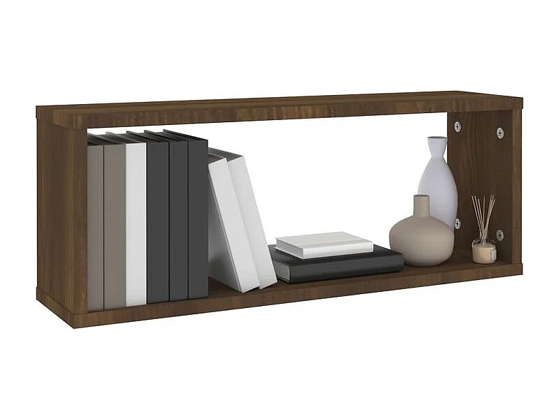 Wandschappen kubus 4 st 60x15x23 cm bewerkt hout bruineiken