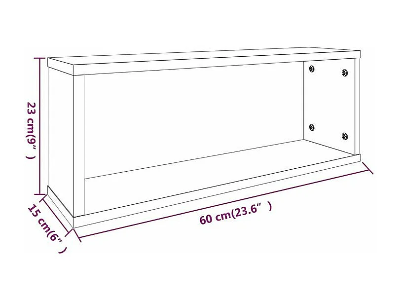 Wandschappen kubus 4 st 60x15x23 cm bewerkt hout bruineiken