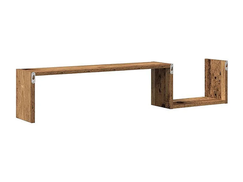 Étagères murales 2 pcs vieux bois 100x15x20 bois d'ingénierie