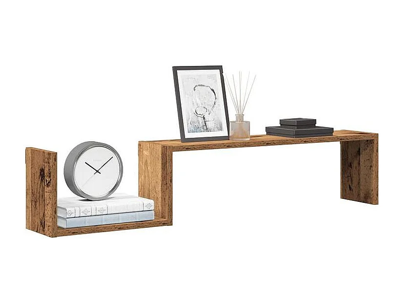 Étagères murales 2 pcs vieux bois 100x15x20 bois d'ingénierie