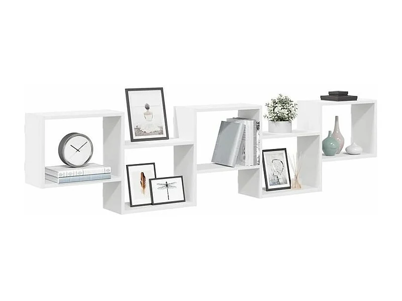 Étagère cube murale 5 compartiments blanc bois d'ingénierie