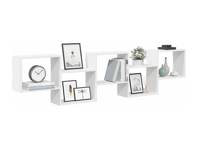 Étagère cube murale 5 compartiments blanc bois d'ingénierie