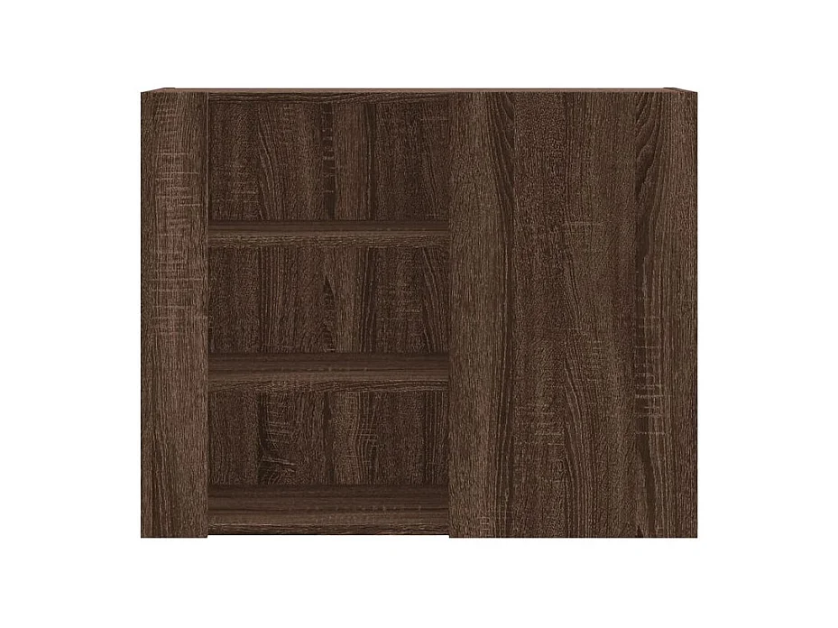 Armoire murale 1 porte 1 étagère Valentine L60xH75xP35 – A poser au sol ou au mur-Couleur Noyer