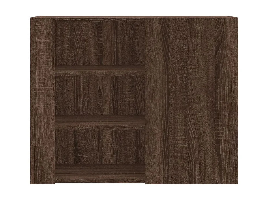 Armoire murale 1 porte 1 étagère Valentine L60xH75xP35 – A poser au sol ou au mur-Couleur Noyer