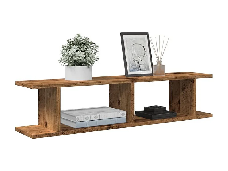 Étagères murales 2 pcs vieux bois 90x18x20 bois d'ingénierie