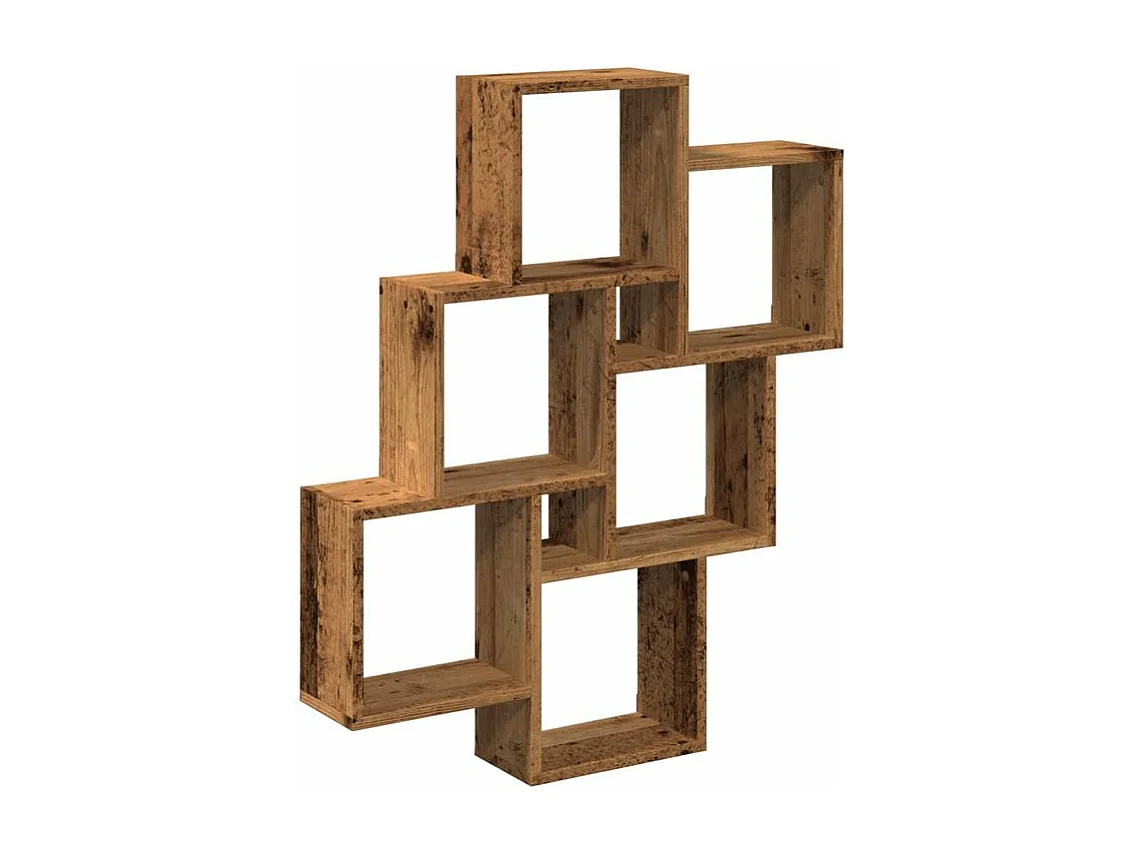 Étagère murale sous forme de cube vieux bois 78x15x93